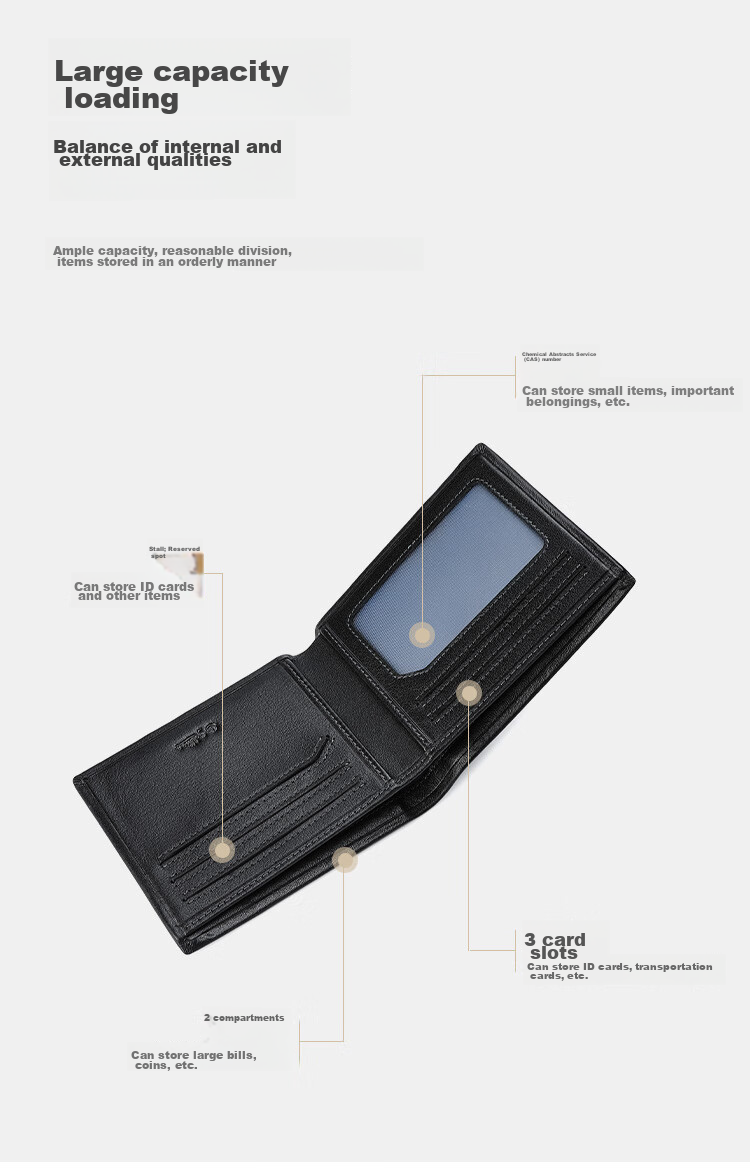 Goldlion Vertical Wallet, Anti-Theft Card Holder, Magnetic-Resistant Leather Bifold Wallet, Gift Box, Birthday Present 7