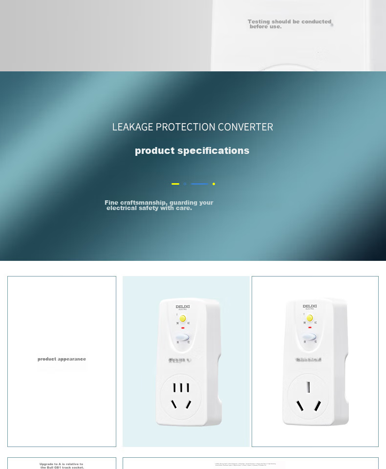 DELIXI Leakage Protector Plug, Wiring Anti-Leakage Plug, Leakage Protector, 10A, Self-Wiring Required, No Switch 9