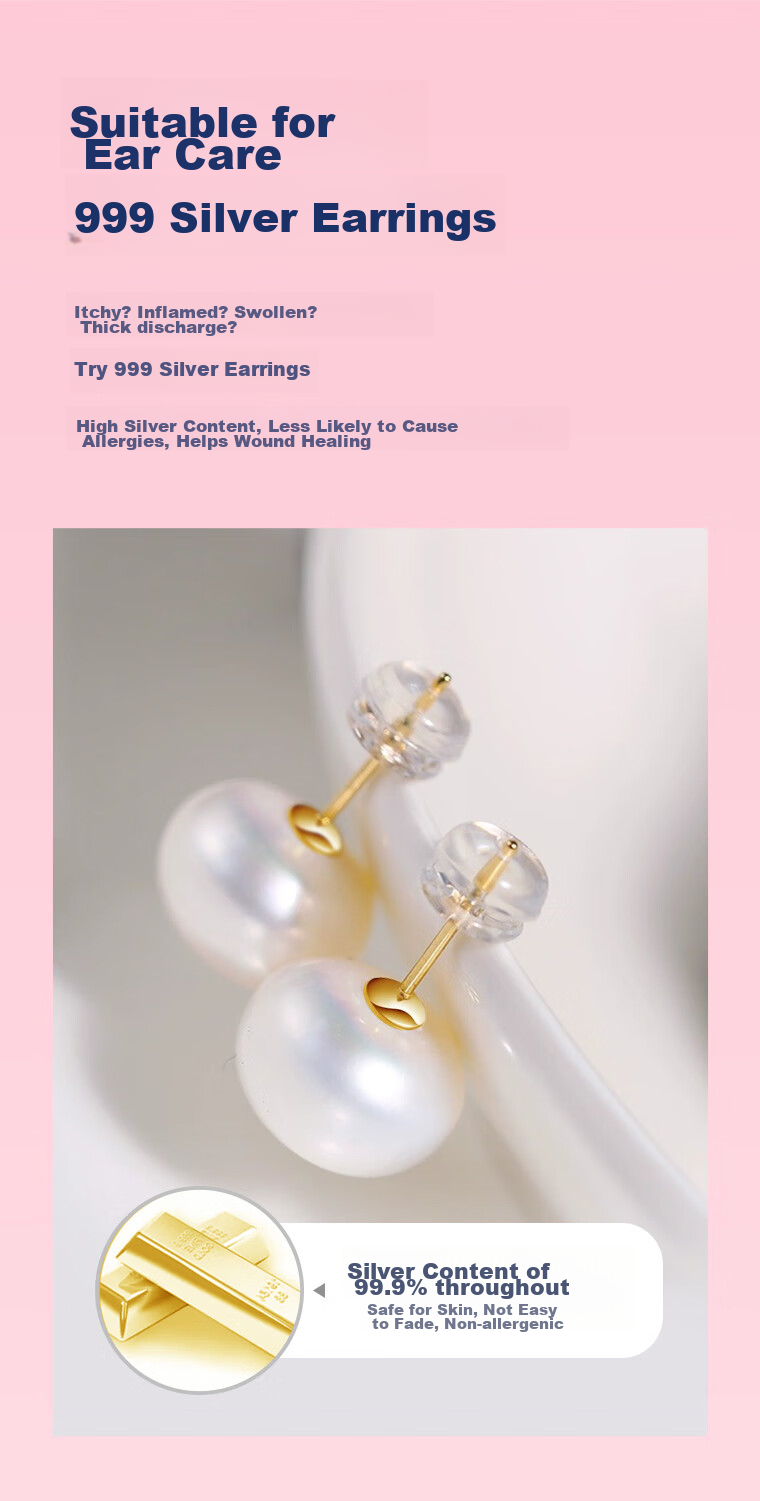 Dairuo Freshwater Pearl Stud Earrings, No-Drill Earrings for Women, Niche Design, Elegant Earrings, Fever Earrings, Gift 3