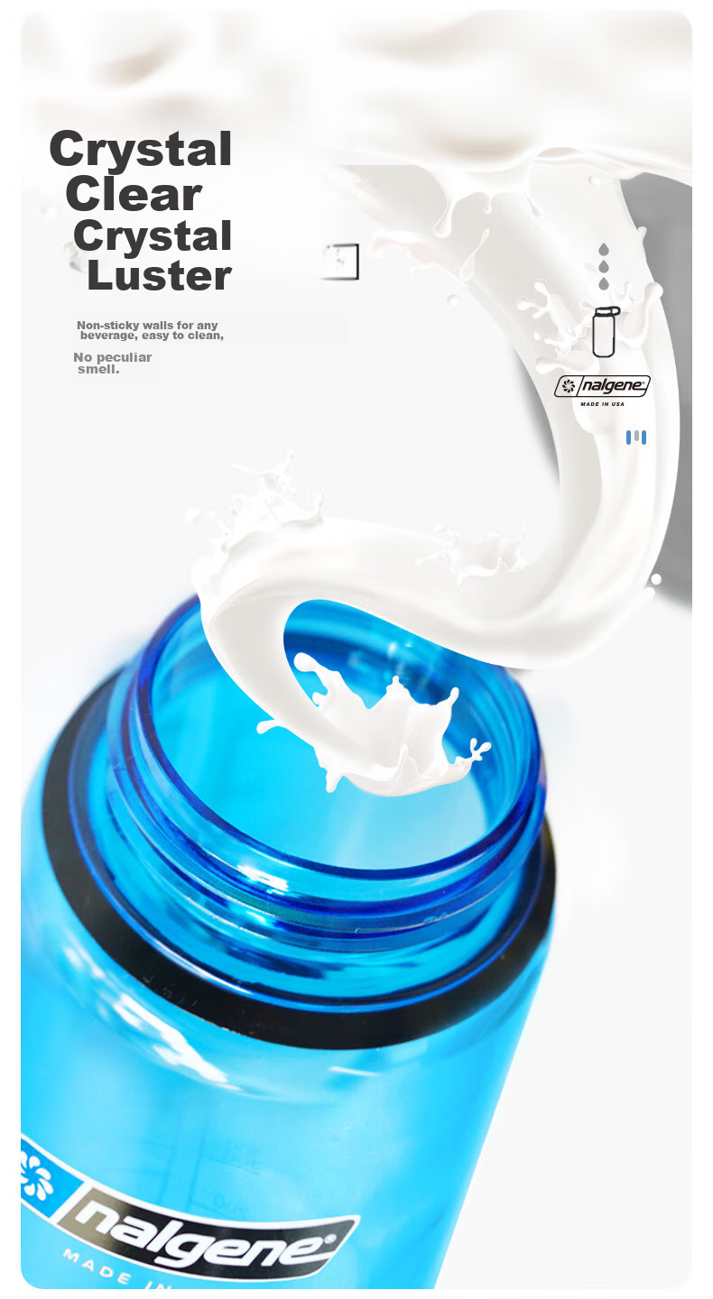 Nalgene Imported Plastic Water Bottle from USA, Outdoor Sports Cup for Men And Women Students, Summer Heat-Resistant Portable Measured Cup 500ml 10