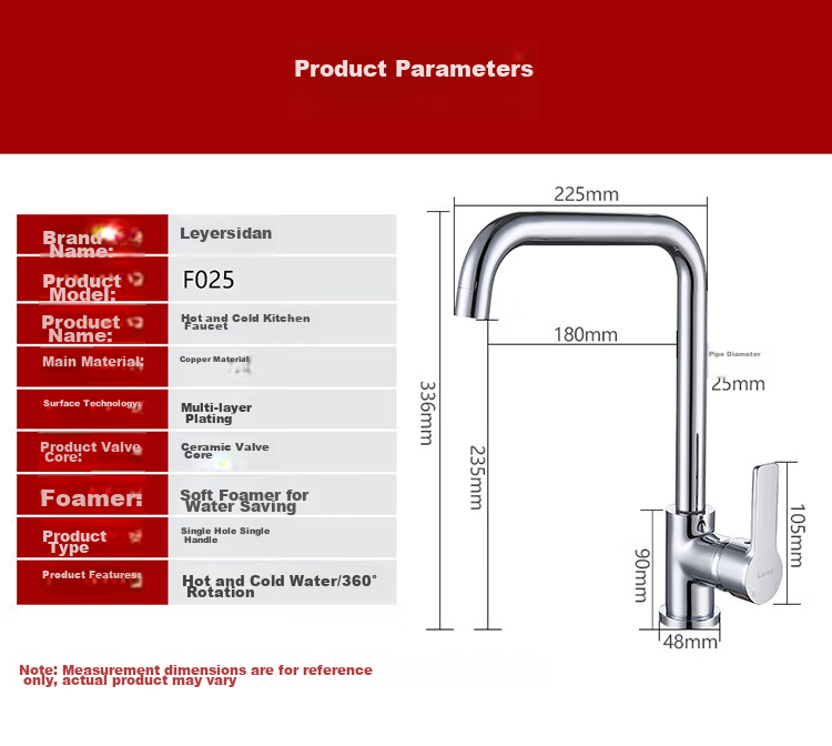 Larsd Kitchen Faucet, Hot And Cold Vegetable Washing Sink Faucet, Copper Body Rotatable Dishwashing Basin Tap F025 1