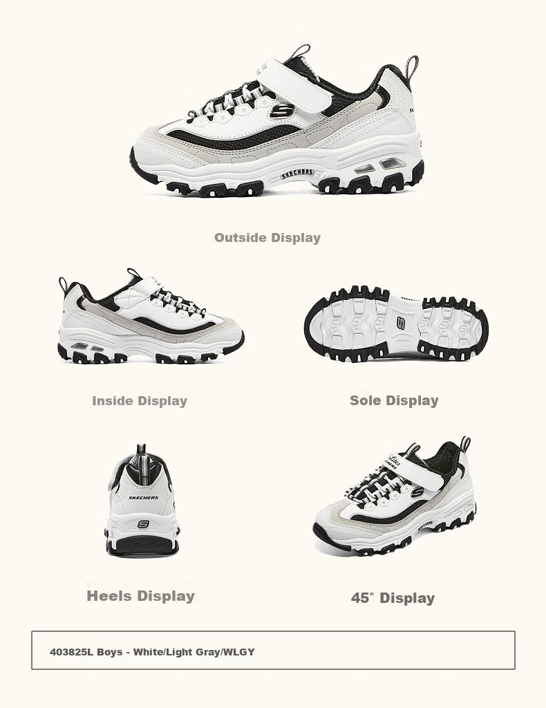 Skechers Kids' Self-Owned Milk Tea Bear Children's Shoes Autumn and Winter Girls' Sports Shoes Big Kids' Running Shoes Panda Shoes 302526L 39