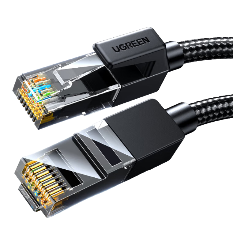 UGREEN Cat6A Pure Copper 10 Gigabit Ethernet Cable, Home Computer Network Engineering Patch Cable, 8-Core Twisted Pair Compatible with Gigabit And 2.5G, Black, 10 Meters, 35805