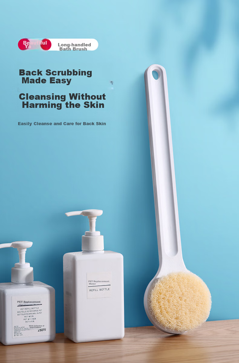 MARYYA Bath Brush, Shower Scrubber, Exfoliating Tool, Back Scrubber, Soft Bristles, Long Handle, for Men And Women, Self-Back Scrubbing without Assistance 1