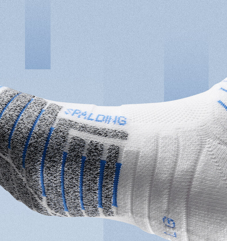 SPALDING Men's Mid-Calf Basketball Socks Cushioning Thickened Terry Anti-Slip Warm Youth Sports Socks Classic White 2