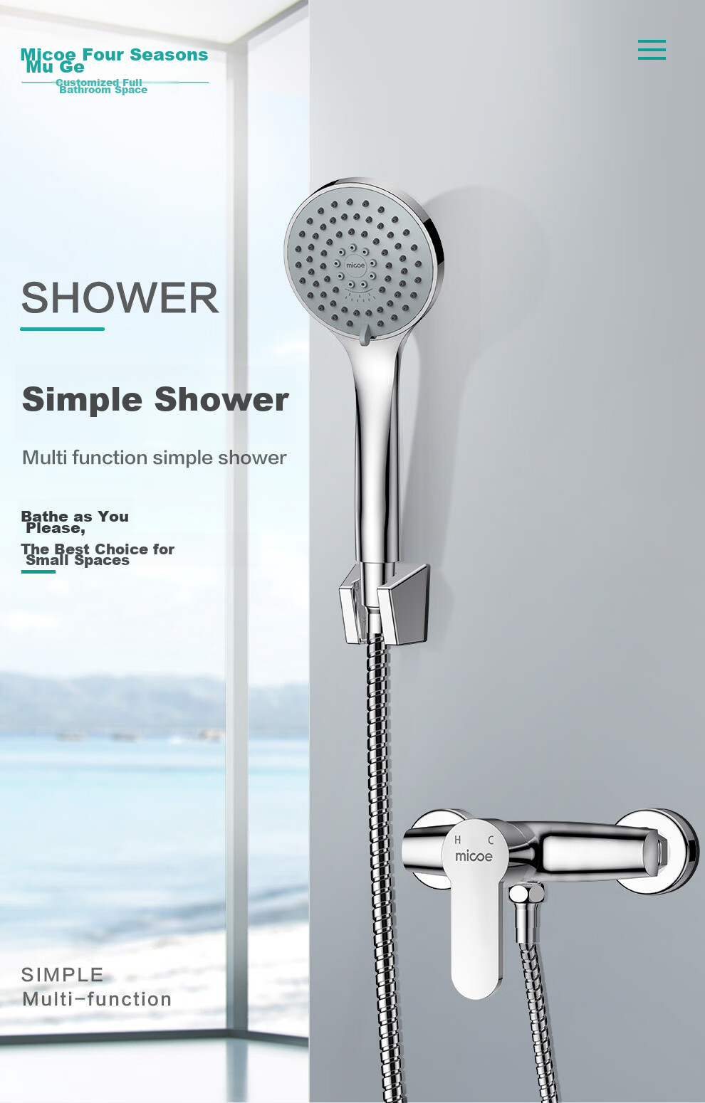 MICOE Bathroom Shower Head Set, High-Pressure Shower Head And Bathtub Shower Set M-A3023 1