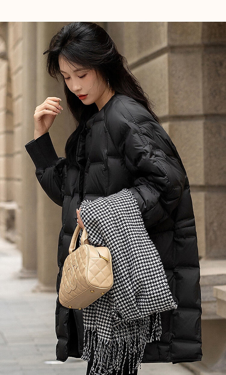Dme [Puff Lover] 25 Winter Cloud 90% Duck Down Matte Horizontal Knitted Slimming Bread Women's Down Jacket 12