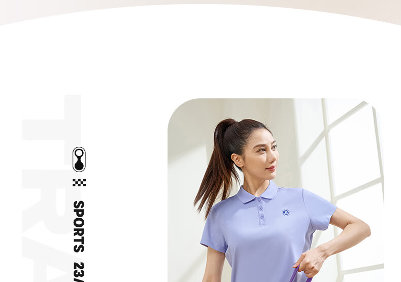 361° Women's Short-Sleeve T-Shirt, Summer New Style Quick-Dry Polo Shirt, Sports Running Loose Top, 662624112H-2 62