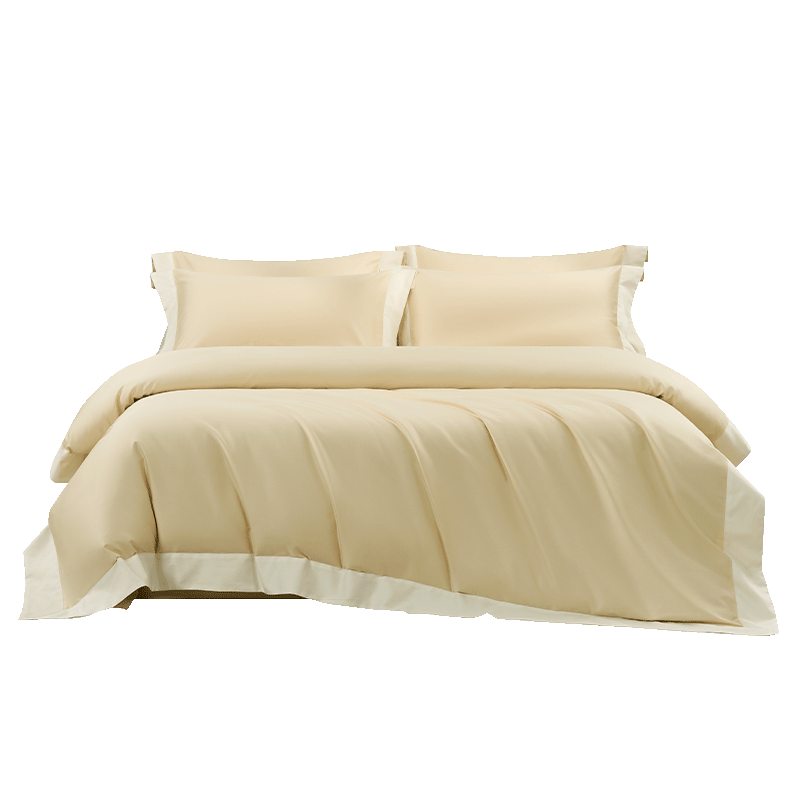 JIEBO 100-Piece Pure Cotton Bedding Set, All-Cotton Four-Piece Set, Class A Long-Staple Cotton French High-End Luxury Bedsheet Style (Duvet Cover 220×240cm)