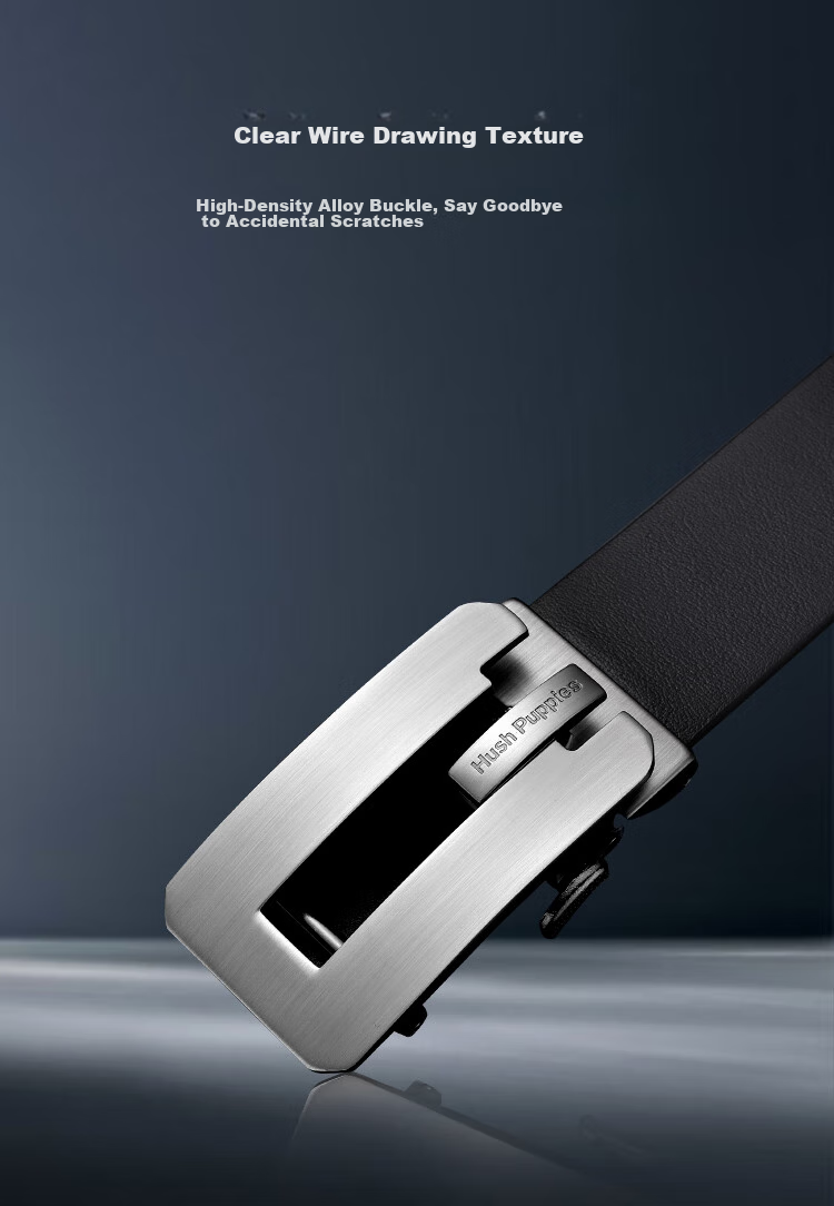Hush Puppies Genuine Leather Belt for Men with Automatic Buckle, Business Style Waistband Gift Box Set, Birthday Present for Boyfriend Or Father 3