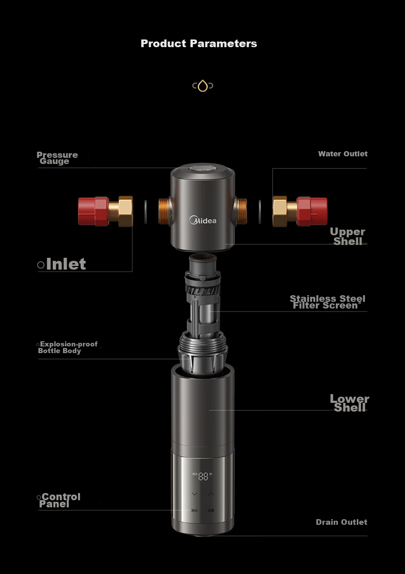 Midea Core-Saving Direct Drinking Water Purifier Set [Baize Max1200G + Pre-Filter-25pro], Under-Sink Smart Faucet, RO Reverse Osmosis Household All-In Drinking Water System 41