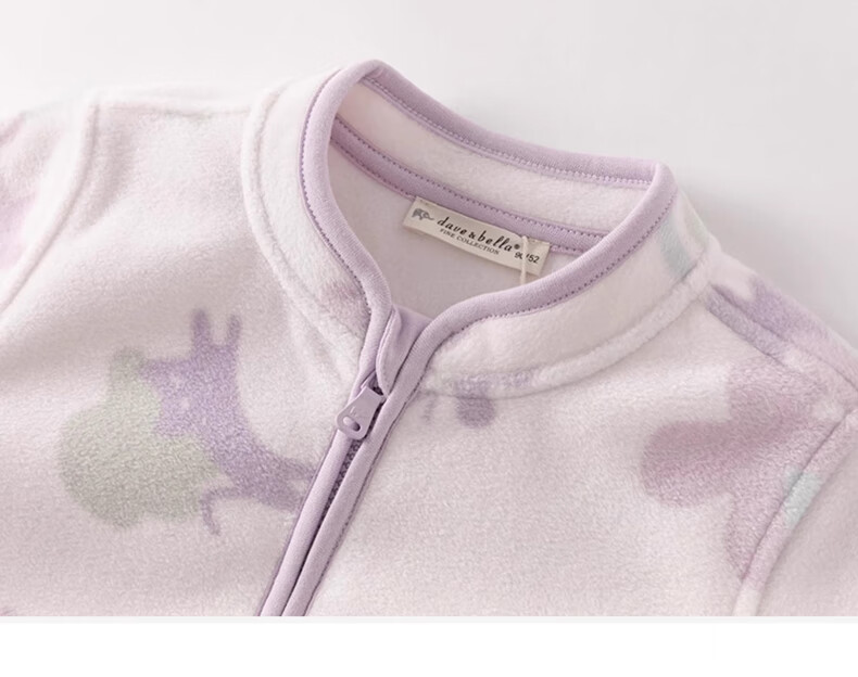 DAVE & BELLA [Hug Coat] Girls' Fleece Jacket, Spring And Autumn Children's Outerwear, Toddler Baby Fleece Clothing 2