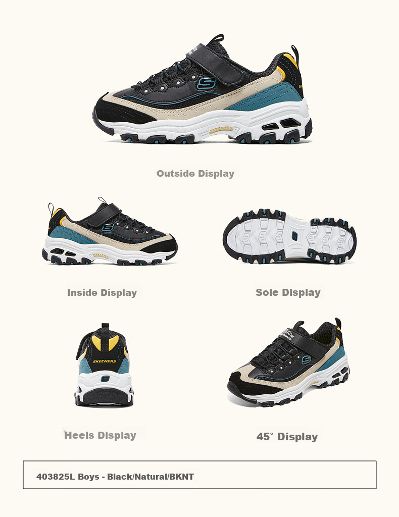 Skechers Kids' Self-Owned Milk Tea Bear Children's Shoes Autumn and Winter Girls' Sports Shoes Big Kids' Running Shoes Panda Shoes 302526L 41