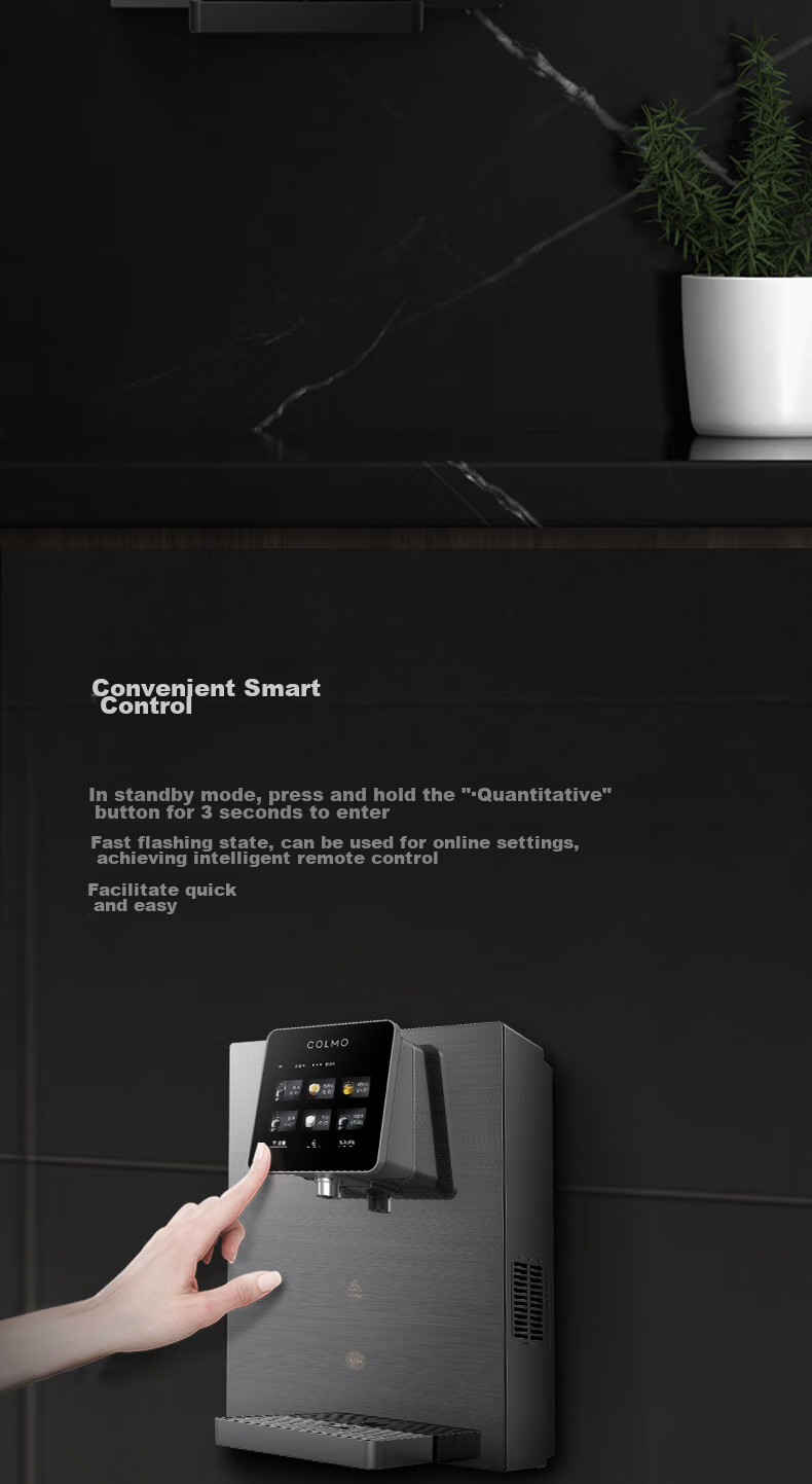 COLMO Pipeline Machine Black Pearl Series, Full-Flow Intelligent Sensor Water Dispenser with Instant Heating, Household Hot Water Purifier Companion, Wall-Mounted Drinking Water Machine RA08 8