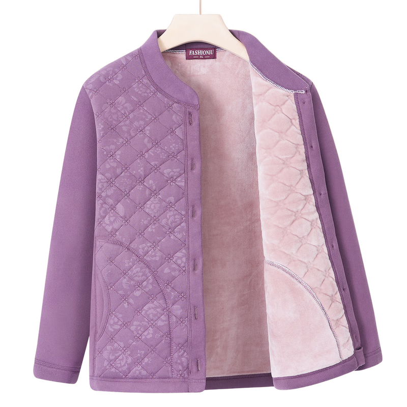 Fengxiao Mom Winter New Thickened Fleece Warm Jacket Elderly Women's Cold-Resistant Coat