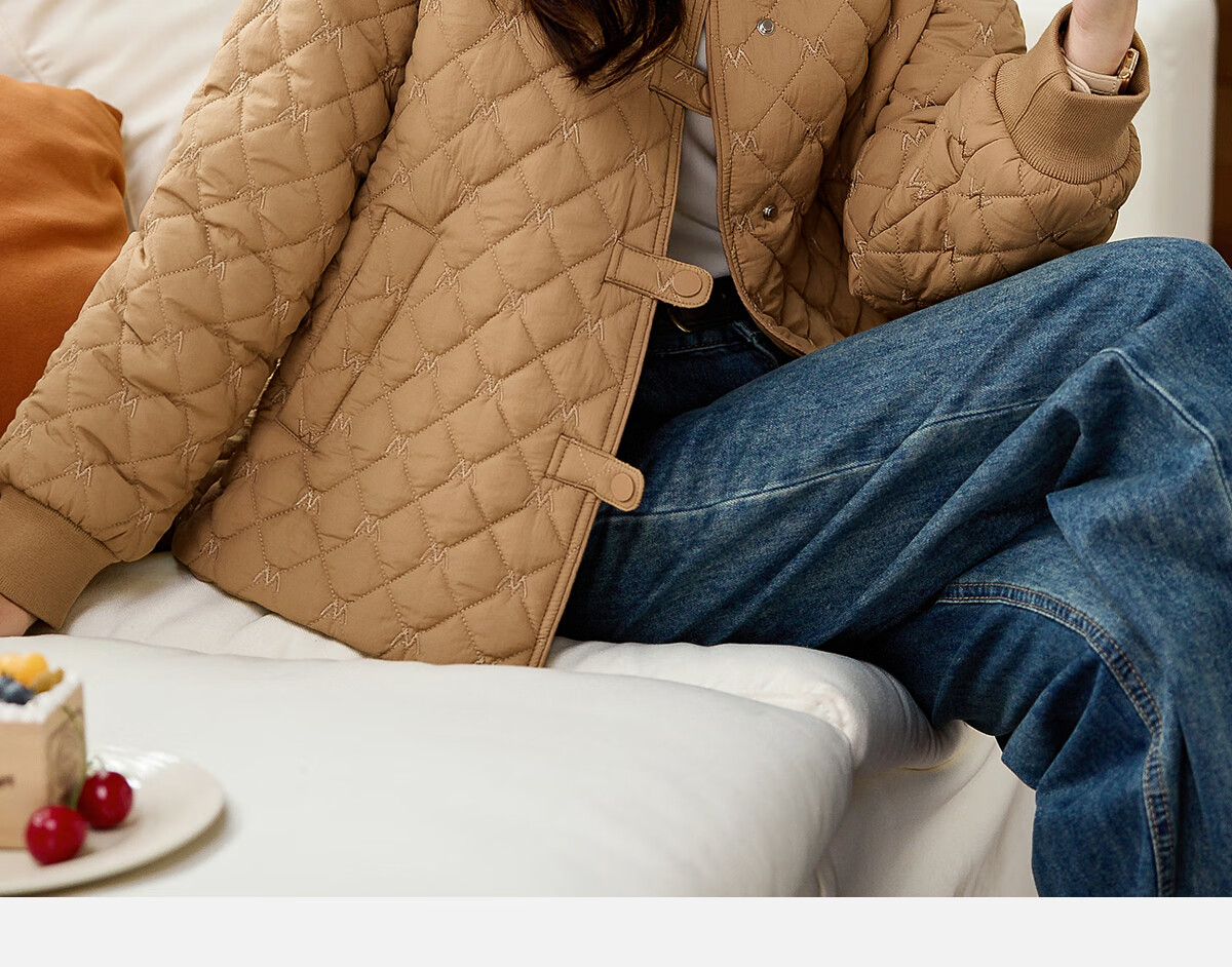 PinCai Women's Cotton Jacket Fashion Woven Design Lapel Thickened Lightweight Winter Coat P144M1003 6