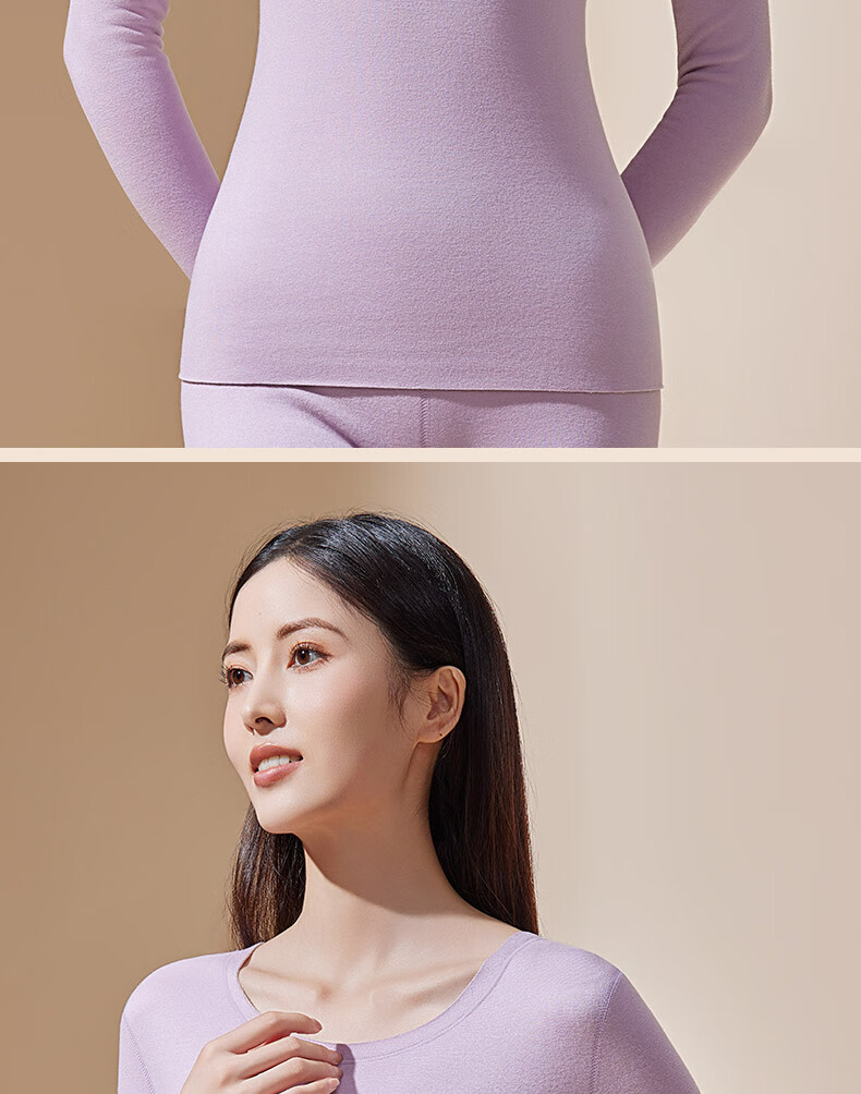 Urban Beauty [Goose Down Tencel] New Thermal Underwear Women Cashmere German Velvet Heating Fleece Thickened Autumn Shirt and Pants Set 11