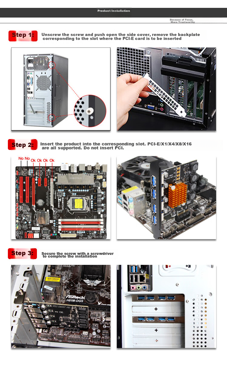 EB-LINK PCIE X4 to 6-Port USB3.0 Expansion Card, Independent Six-Channel Computer Posterior USB Acquisition Adapter Card, HUB Concentrator Card, Industrial Camera Fiber Optic Channel Card 9
