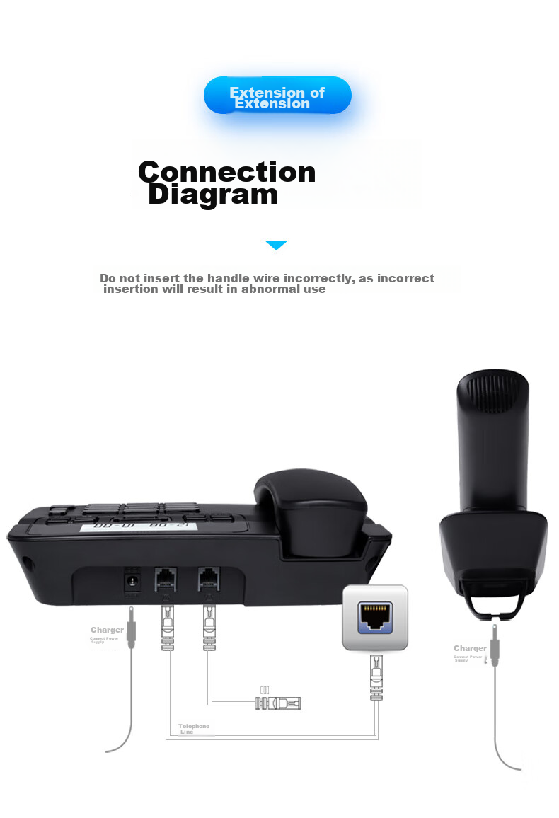 PHILIPS Digital Cordless Telephone Office And Home Landline Phone with Extension Handset, Hands-Free/One-Touch Dialing/DCTG188 Two-Line (Black) 15