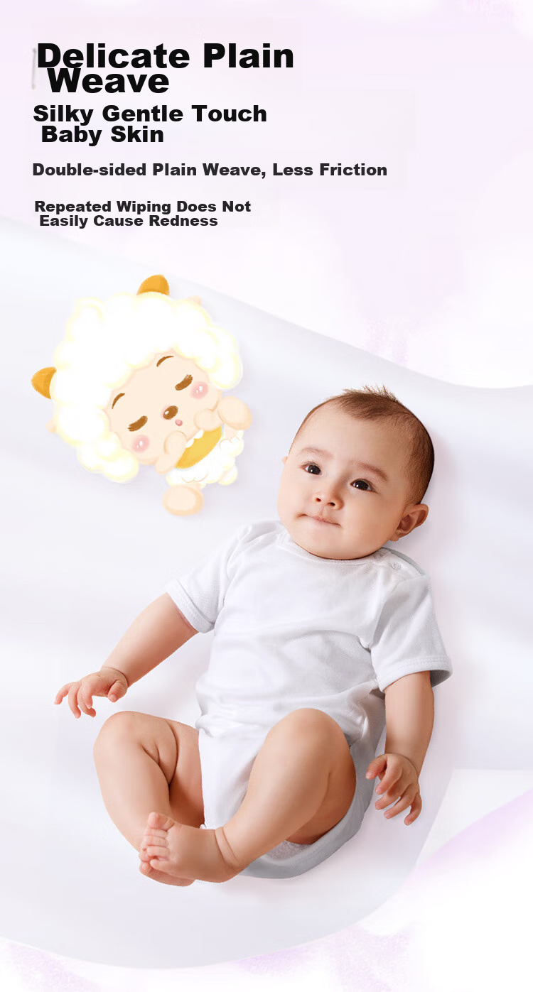 Auby Soft Wipes for Babies And Newborns, Disposable Face Cleansing Towels, Extra Thick for Wet And Dry Use, 80 Sheets * 6 Packs 9