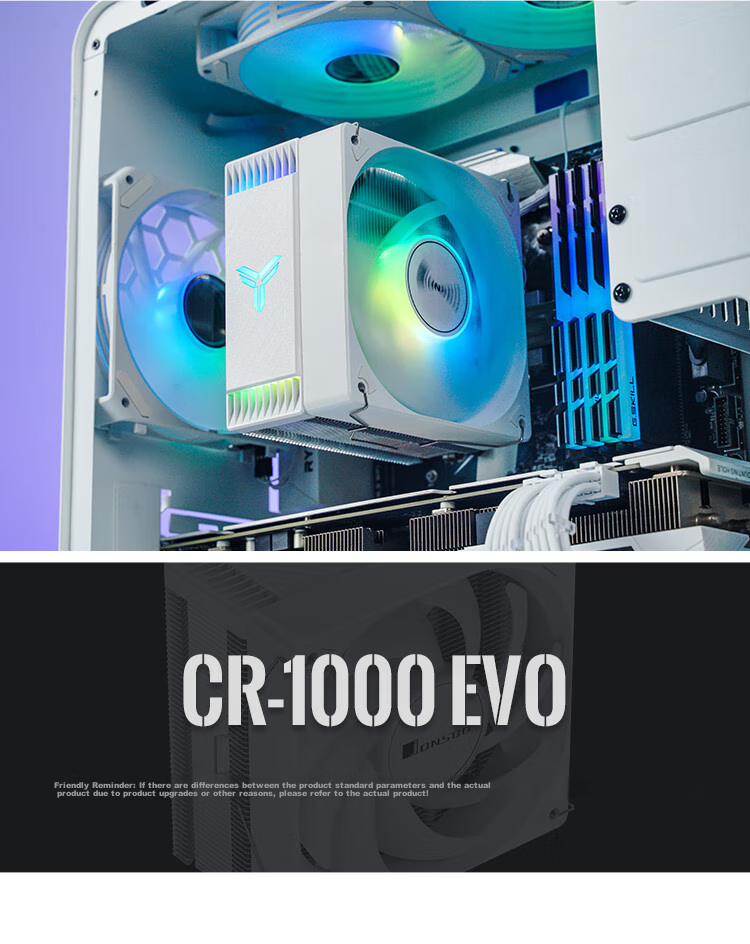 JONSBO CR-1000EVO ARGB Edition White Model CPU Air Cooler (Nickel-Plated 4 Heat Pipes/ARGB Sync/PWM Fan/Multi-Platform/Thermal Paste Included) 22