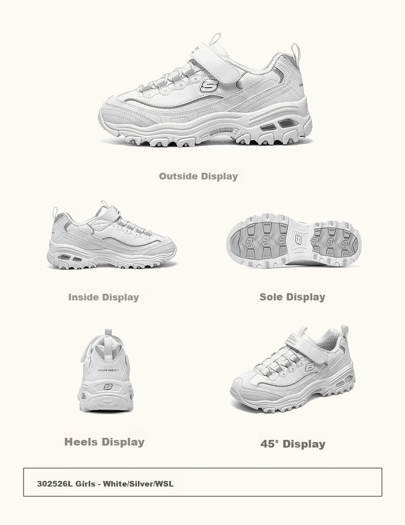 Skechers Kids' Self-Owned Milk Tea Bear Children's Shoes Autumn and Winter Girls' Sports Shoes Big Kids' Running Shoes Panda Shoes 302526L 36