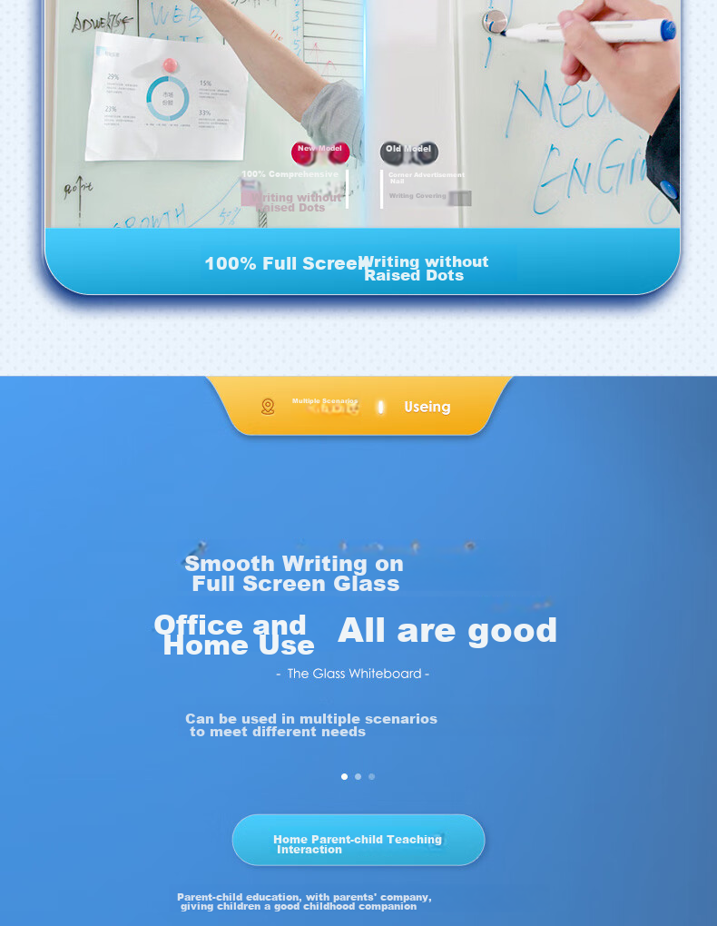 Deli Magnetic Whiteboard 150*90cm, Full-Screen Magnetic Tempered Glass Hanging Whiteboard for Office Meetings And Writing, Includes Whiteboard Eraser, Whiteboard Markers, And Magnetic Pins MZ102 4