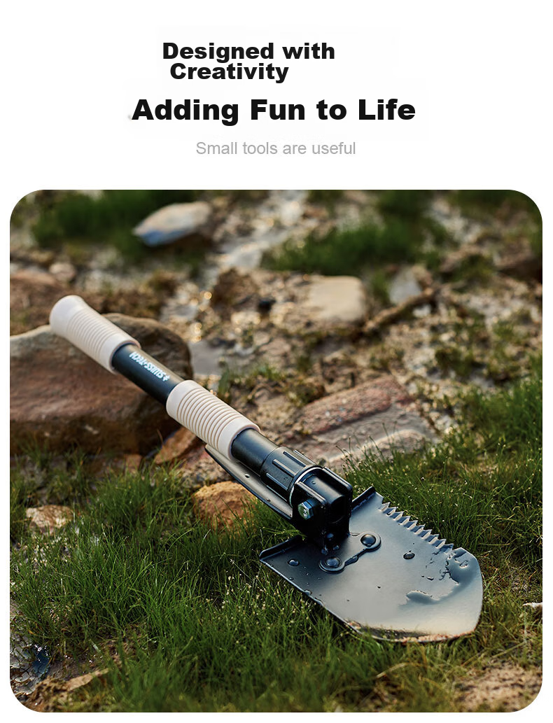 SHEFFIELD Swiss Military Folding Shovel Multi-Functional Small Iron Spade Hoe Outdoor Camping Fishing Shovel Car-Mounted 10