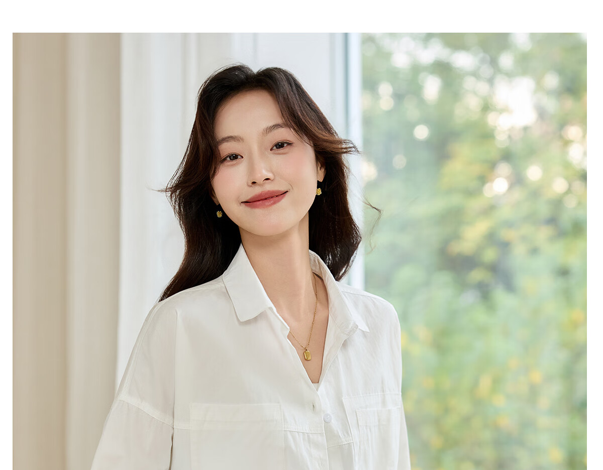 Halo Queen Long-Sleeve Shirt for Women, Loose-Fitting Casual Style, Mid-Length Student Top Outerwear, White Casual Blouse H52S052 24