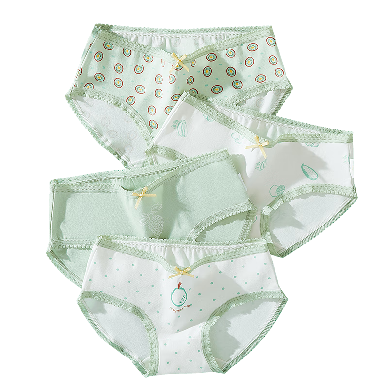 LangSha Children's Underwear, Girls' Antibacterial Panties for Older Kids And Teenagers, Student Triangle Briefs, Pure Cotton Shorts for Girls, 4-Pack