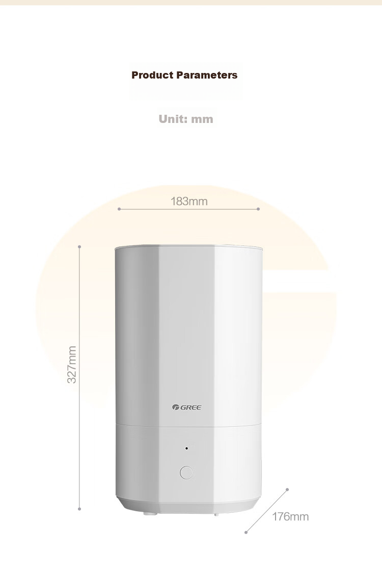GREE Humidifier for Home, Quiet Bedroom Bedside Small Size for Mothers And Babies, Antibacterial Detachable Air Humidifier for Office Desk Floor Large Mist Output Dormitory Heating Moisturizing (X70a) 21