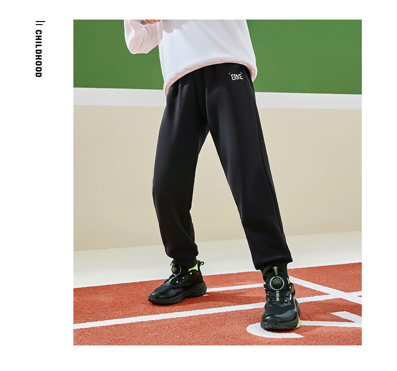 ERKE Children's Clothing, Boys And Girls Long Pants, Kids Thick Knitted Trousers, Warm, Black, Size 140 17
