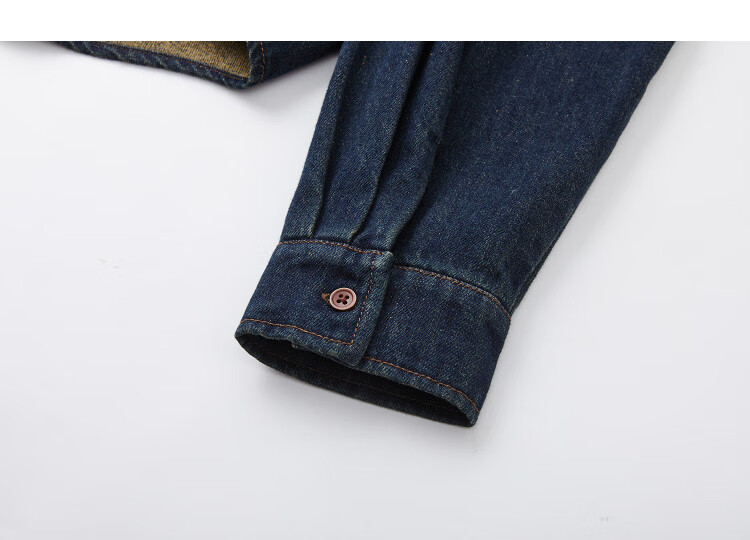 Demana [Warm Brushed Cloud Cotton] Winter Lapel Denim Shirt with Deer Embroidered Pocket Loose Fit Women's Top 4