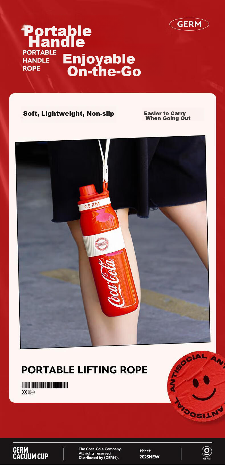 Germ Coca-Cola Co-Branded Energy Sports Insulated Mug GE-CK23AW 580ml, Coca-Cola Red 2