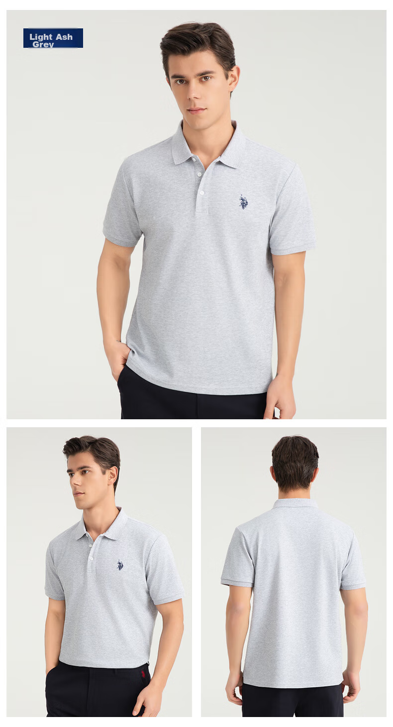 U.S. POLO ASSN. Men's Short Sleeve Polo Shirt Summer Business Casual Collared T-Shirt Black M Father's Day Gift 15