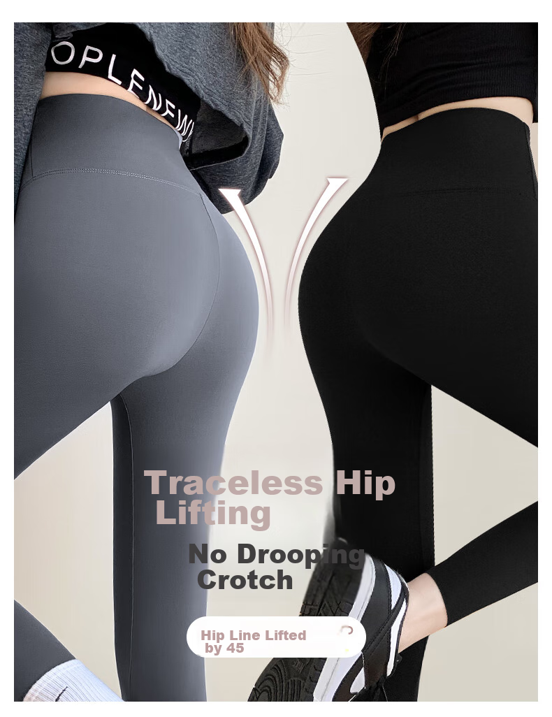 LangSha Shark Leggings for Outer Wear, Butt-Lifting Yoga High-Waisted Tummy Control Slimming Sports Plus Size Women's Thin Pants Base Layer 4