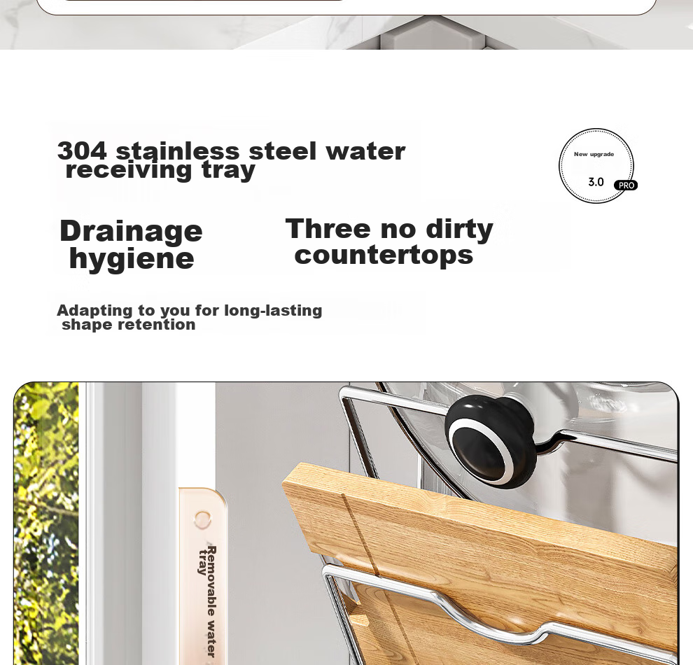Jiabaili 304 Stainless Steel Pot Lid Rack, Kitchen Storage Rack, Wall-Mounted without Drilling, Multifunctional Countertop Chopping Board Holder And Cutting Board Storage 21
