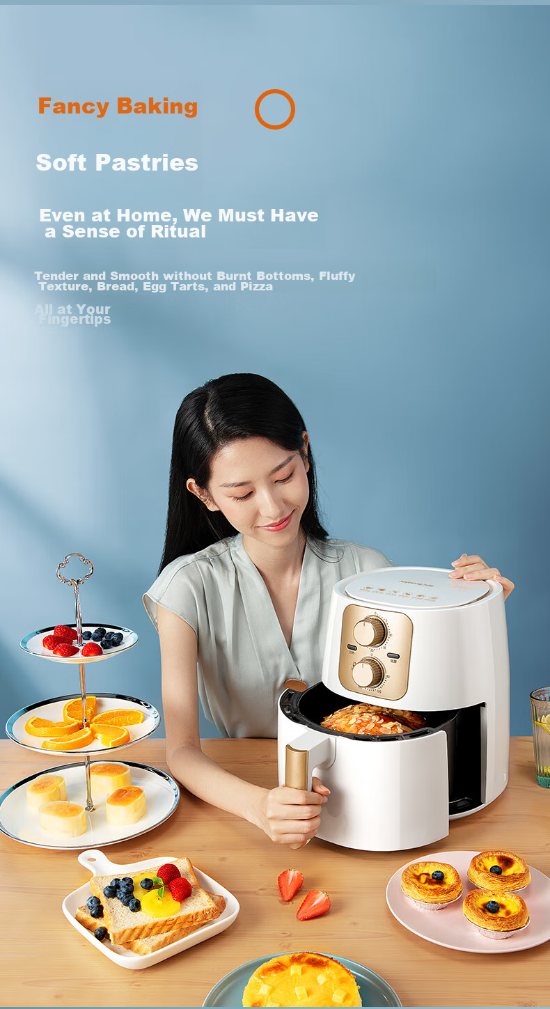 Joyoung 6L Large Capacity Air Fryer for Home Use, Precise Timing, Oil-Free, Low-Fat Frying, Baking, Multi-Functional Steaming And Roasting All-In Air Fryer KL-J63A 11