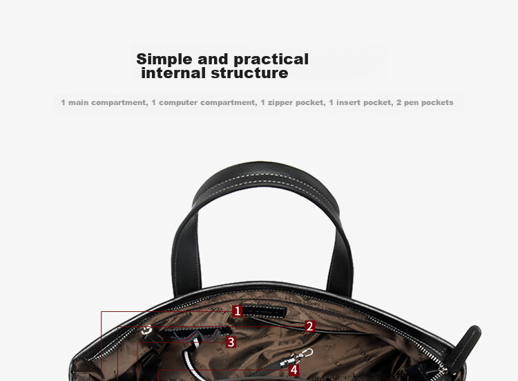 GOLF Briefcase, Men's Business Top-Grain Leather Handbag, Large Capacity Laptop Bag, Fashionable Horizontal Style Shoulder Crossbody Bag 18