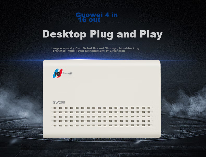 Guowei Programmable Telephone Exchange System, 4 Lines And 16 Extensions, Group Enterprise Main Line, Internal Extension, Small Number of Lines, Small Enterprise Desktop Voice Navigation, Plug And Play Exchange GW200 2