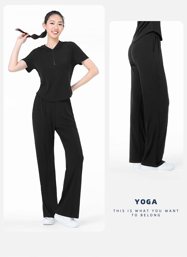 CAMEL Casual Sports Set, New Women's Clothing, Short-Sleeve Jacket, Wide-Leg Straight Pants, Two-Piece Set, Knitted Casual Sportswear 21