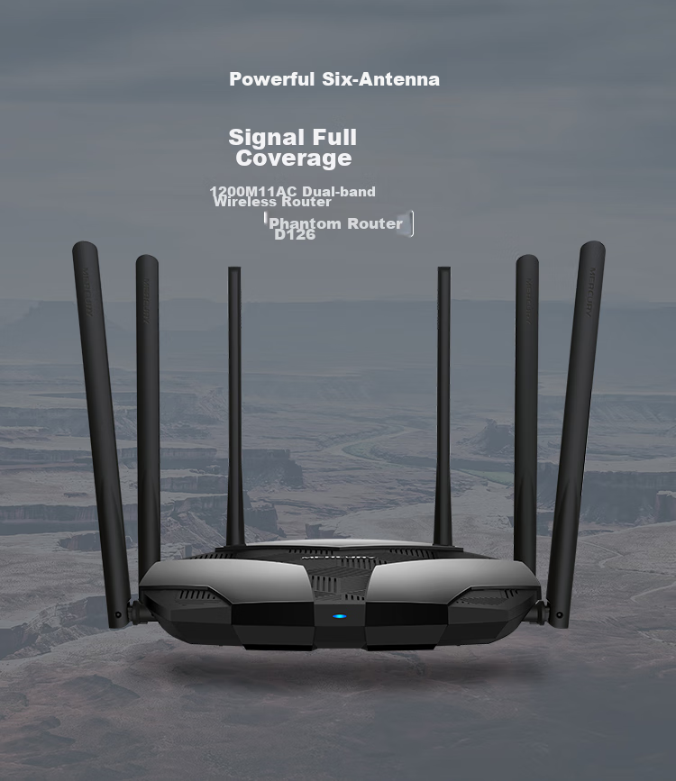 MERCURY Phantom Router D126 Dual-Band Wireless Router Stable Wall-Penetrating Smart Dual-Band WiFi 5G Home Fiber Broadband Large Apartment Six Antennas 1