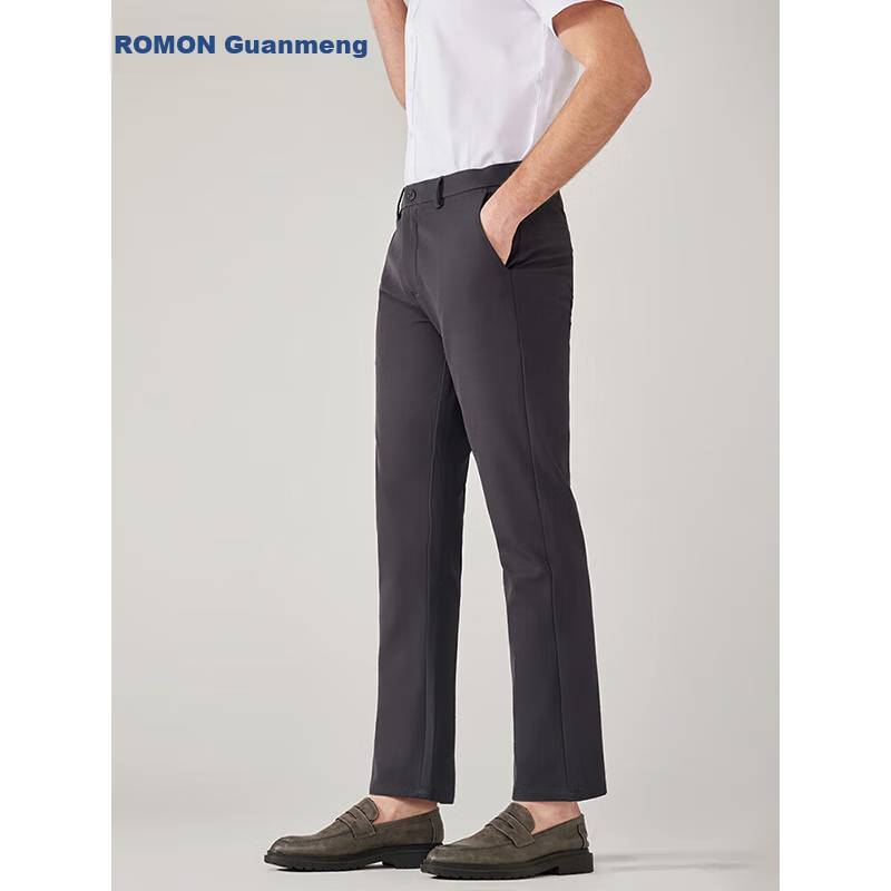 Брюки ROMON Business Casual, мужские, прямые, для офиса, артикул XK826, темно-серые, размер 35