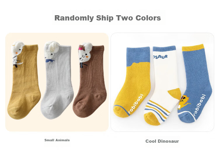 9I9 Baby Socks, Autumn And Winter Mid-Calf Length, Floor Socks for Infants, Non-Slip Children's Cotton Socks, Terry Cloth, 3 Pairs, A168 3