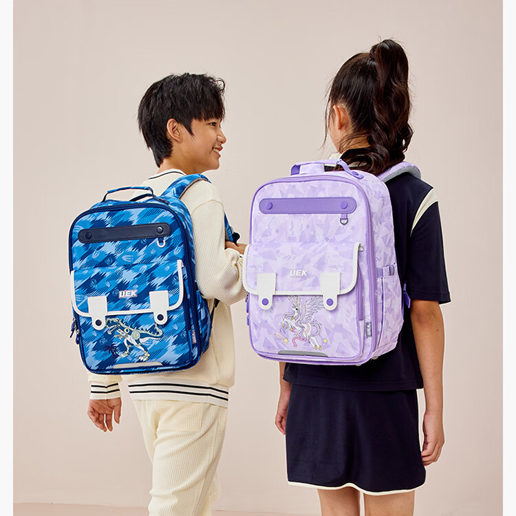 UEK Elementary School Backpack for Boys And Girls, Lightweight Spine-Protecting And Load-Reducing Children's Backpack with Large Capacity, Small Dinosaur Desig 8