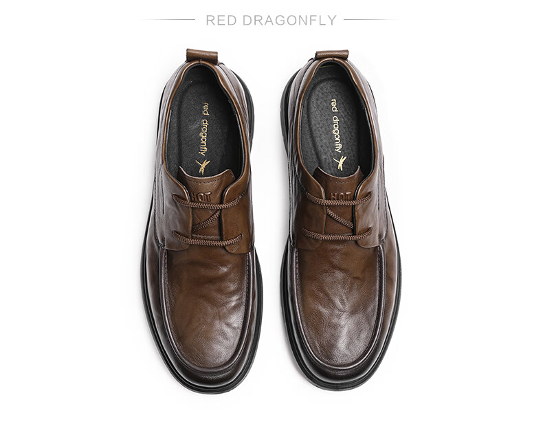 RED DRAGONFLY Casual Leather Shoes, Autumn Slip-On Two-Way Business Men's Shoes, Soft-Soled Shoes WTA15084, Black, Size 41 5