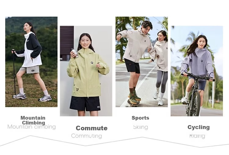 CAMEL Panda Outdoor Single-Layer Waterproof Jacket for Men And Women, Hard Shell Color Block Coat A34BA46169 Lime Green S 7