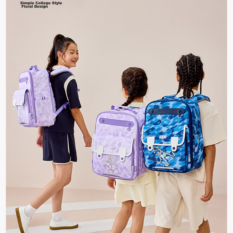 UEK Elementary School Backpack for Boys And Girls, Lightweight Spine-Protecting And Load-Reducing Children's Backpack with Large Capacity, Small Dinosaur Desig 5