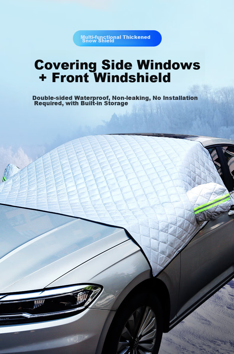 Huashi Car Windshield Sunshade, Heat Insulation Umbrella, Sun Protection Panel, All-Season Use, Anti-Freeze Half Cover 4