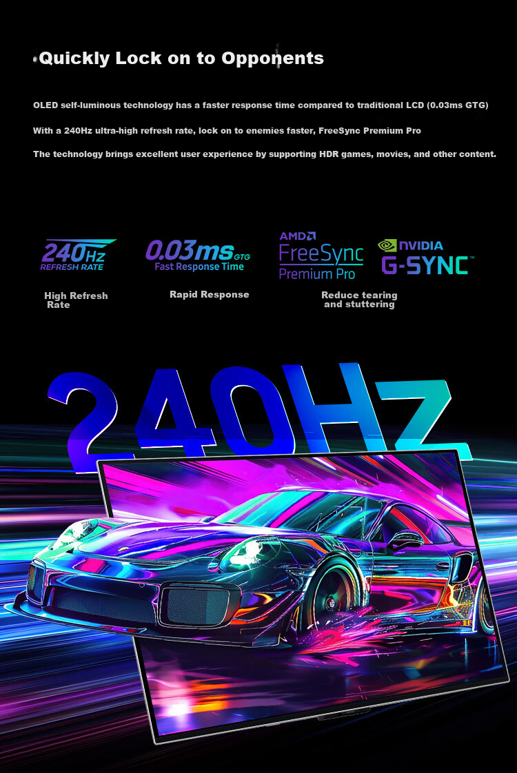 SAMSUNG 27-inch G61SH QD-OLED 2K 240Hz Anti-Glare Ultra-Thin Streamlined Design Gaming Monitor LS27HG612SCXXF 10